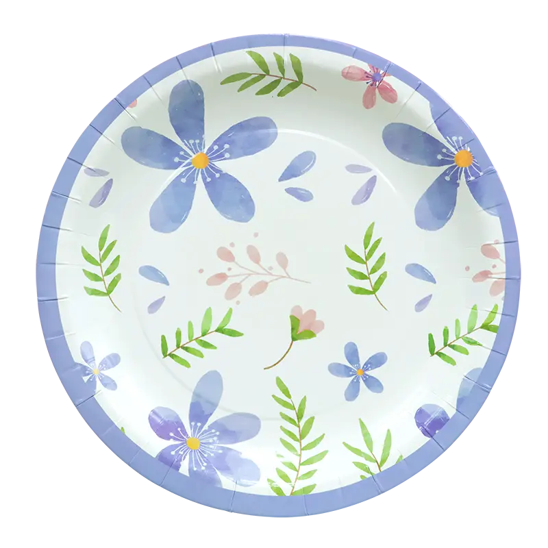 Platos de papel de colores